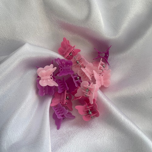 Purple & Gold Butterfly Hair Dangle Clips 2 Pcs Pink Hair Etsy