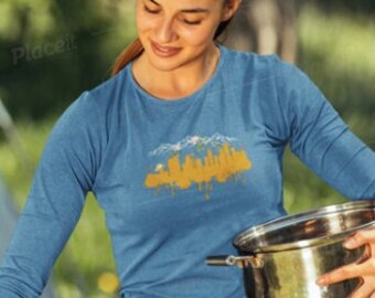 Calgary Alberta City Skyline Langarm Shirt |   | Calgary Souvenir | Calgary Geschenk | I Love Calgary | Calgary Pride Shirt | Ich liebe Kanada
