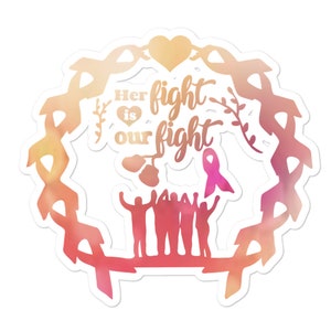 Breast Cancer Sticker, Cancer Support Sticker, Pink Ribbon Sticker, Awareness Sticker, Cancer Awareness