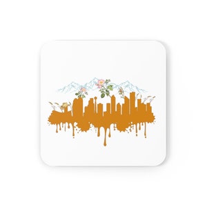 Calgary Alberta City Skyline Coaster Set | Calgary Souvenir | Calgary Gift | I Love Calgary | Calgary Pride | Calgary Strong