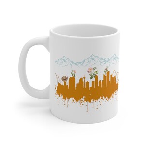 Calgary Alberta City Skyline Coffee Mug Calgary Alberta City Skyline Coaster Set | Calgary Souvenir | Calgary Gift | I Love Calgary |