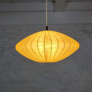 Round UFO Saucer Cocoon Resin Hanging Lamp (43 cm) | Italian Midcentury Modern | 1960s