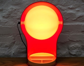 Telegono Plastic Table Lamp in Red by Vico Magistretti for Artemide | Italian Space Age | 1960s