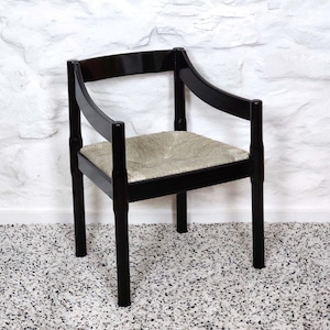 Carimate Dining Chair in Black Lacquer by Vico Magistretti for Cassina | Vintage Italian Design | 1960s
