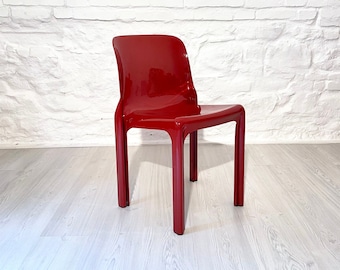 Selene Chair in Red by Vico Magistretti for Artemide | Italian Space Age | 1960s
