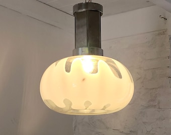 Murano Pulegoso Bubbled Glass Ceiling Pendant Lamp | Italian Space Age | 1970s
