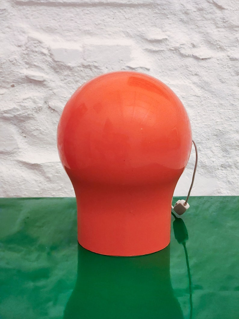 Telegono Plastic Table Lamp in Orange by Vico Magistretti for Artemide small Italian Space Age 1960s image 9