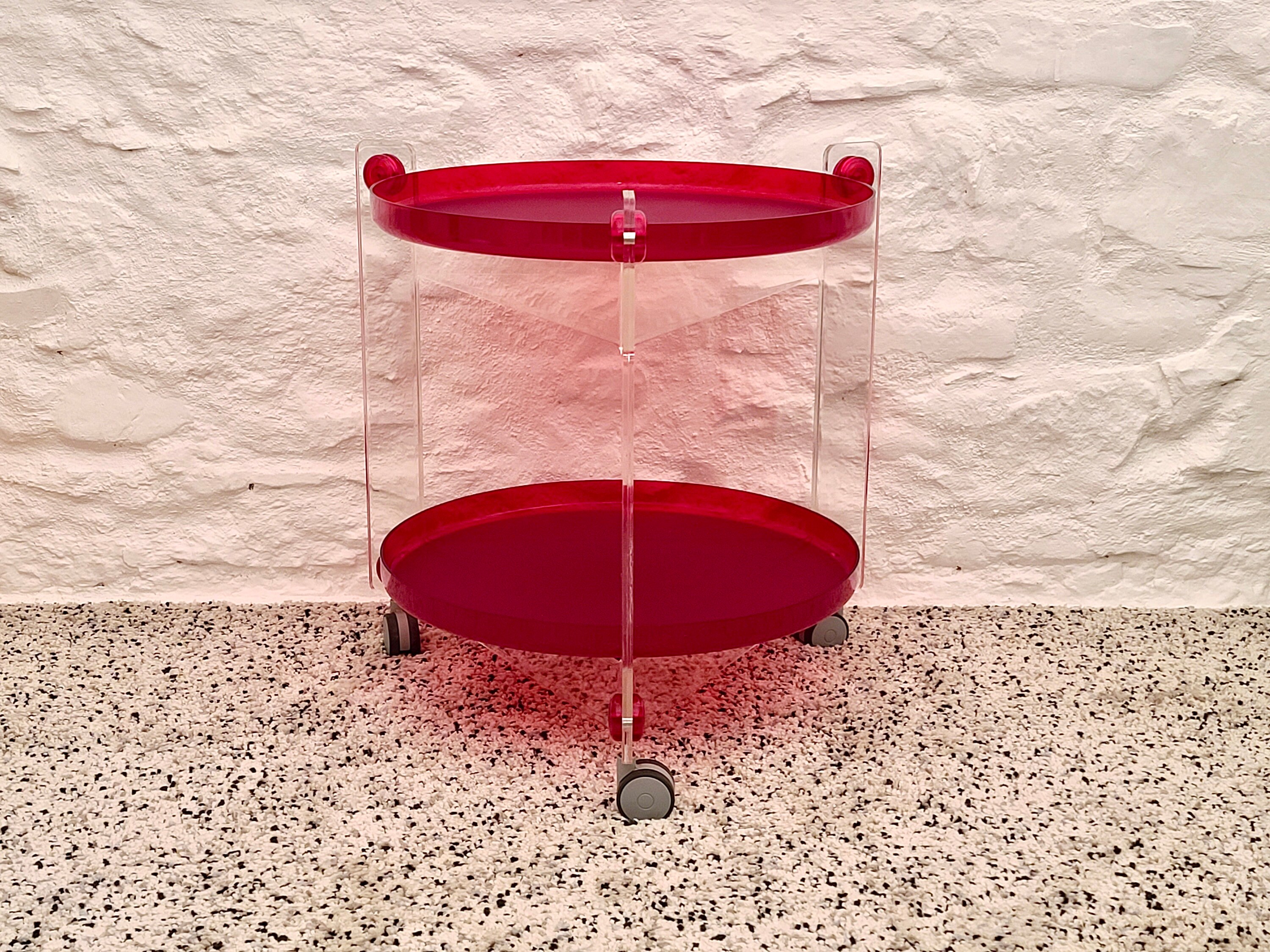 Red Clear Plastic Bar Cart Drinks Trolley Table by Luigi Etsy