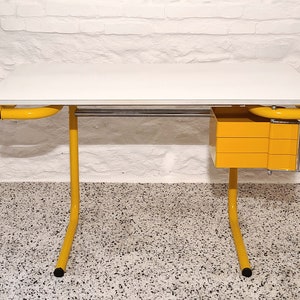 Drafting Table/Desk in Yellow by Joe Colombo for Bieffeplast |  Italian Space Age | 1970s
