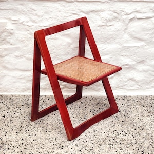 Trieste Klappstuhl in Roter Lackierung von Aldo Jacober für Alberto Bazzani | Italienisches Vintage-Design | 1960er Jahre