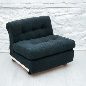 Amanta Lounge Chair in Teal Fleece by Mario Bellini for C&B Italia | Italian Space Age | 1970s