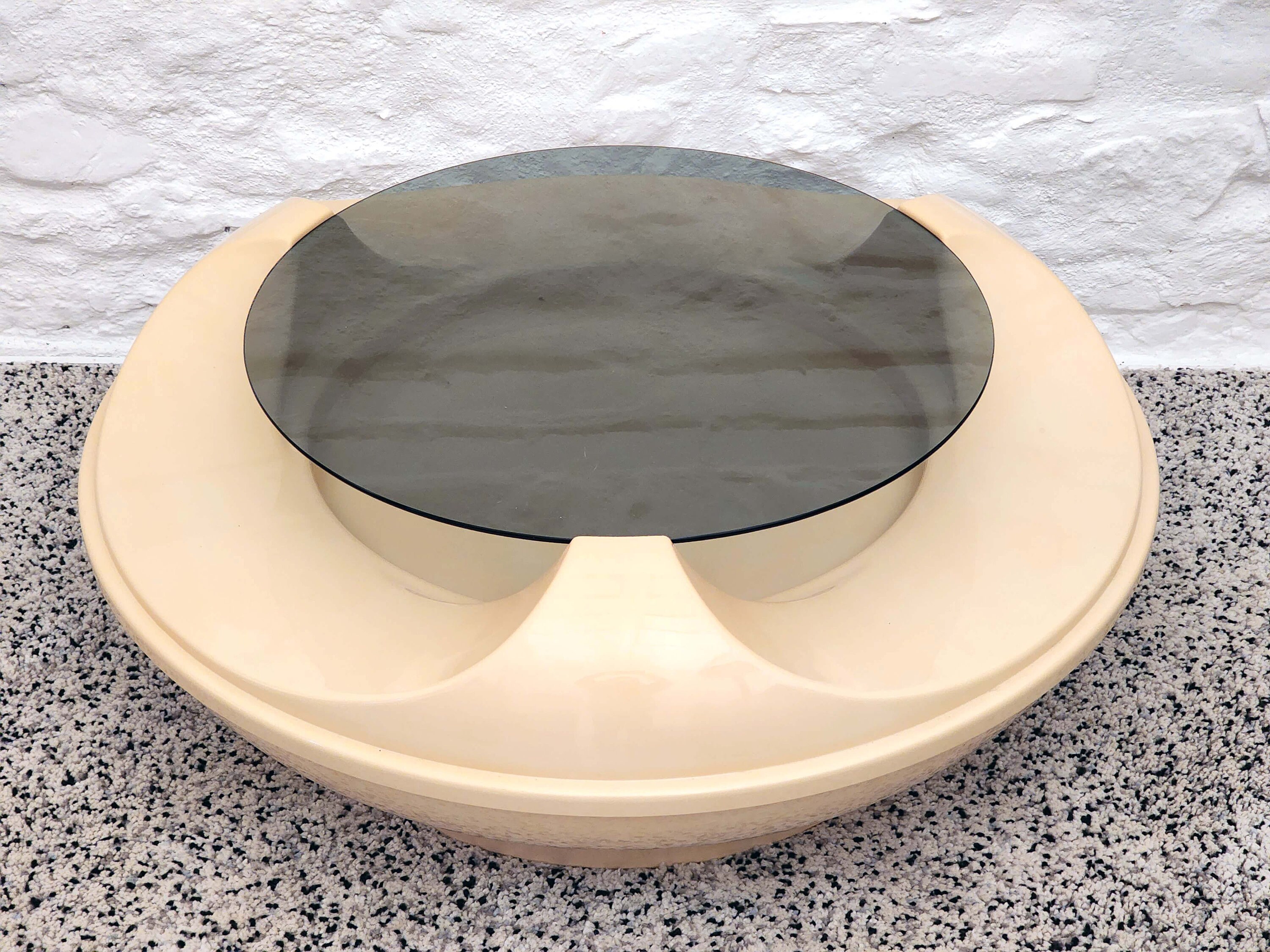 UFO Fiberglass Coffee Table in Beige by Astarte Milano Etsy