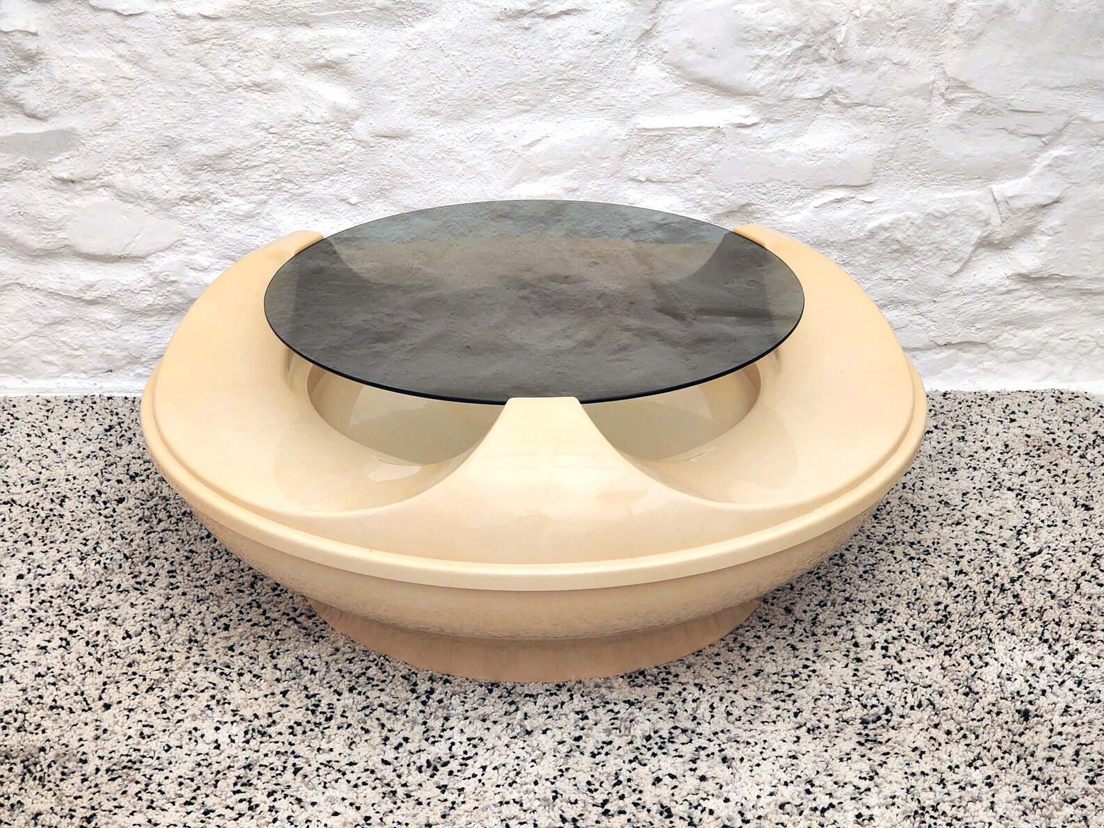 UFO Fiberglass Coffee Table in Beige by Astarte Milano Etsy