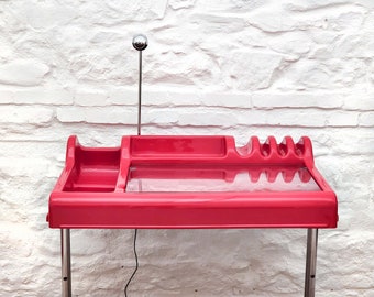 Orix Writing Desk in Red by Parigi and Prina for Molteni | Italian Space Age | 1970s