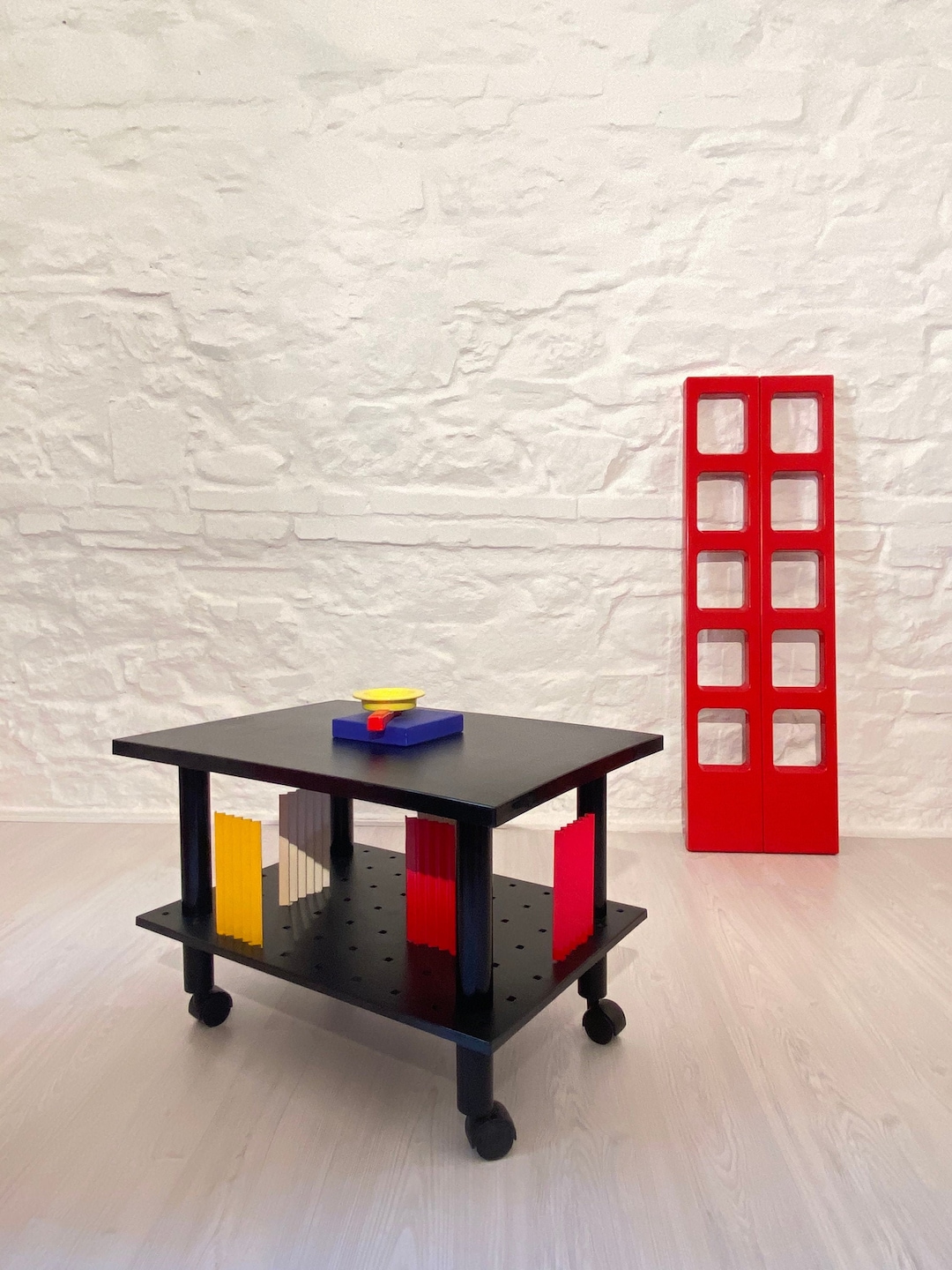 RARE Black Kartell Rolling Side Table Media Trolley TV Stand Etsy