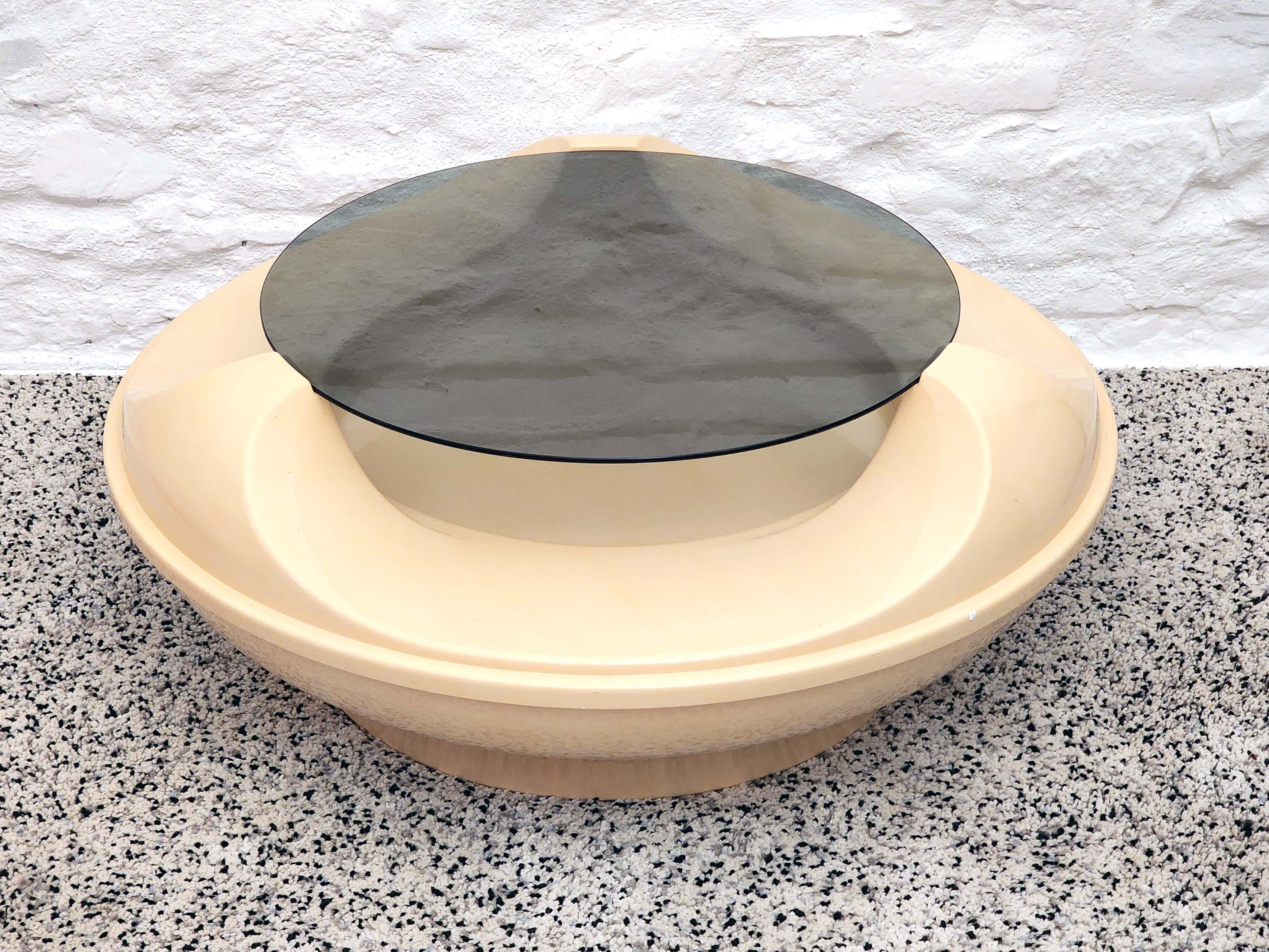 UFO Fiberglass Coffee Table in Beige by Astarte Milano Etsy