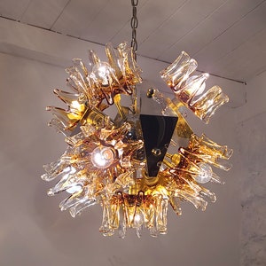 Sputnik Pendant Lamp in Murano Glass by Carlo Nason for Mazzega | Italian Space Age | 1970s
