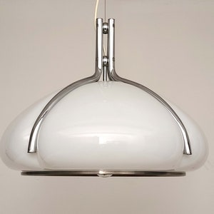 Quadrifoglio Pendellampe in Weiß von Gae Aulenti für Guzzini | Italienisches Space Age | 1970er Jahre