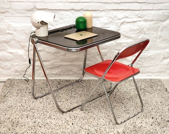 Platone Folding Desk in Ebony by Giancarlo Piretti for Castelli | Italian Space Age | 1960s