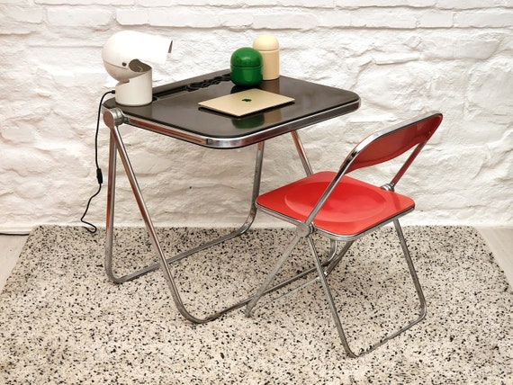 最終値下げ！折畳みデスク【ヴィンテージ】ジャンカルロ・ピレッティ Platone Pplatone desk pluff chair Giancarlo Piretti 時を経ても色あせ