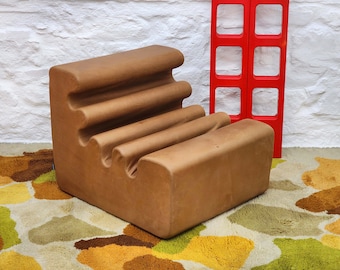 Karelia Lounge Chair in Brown Leather by Liisi Beckmann for Zanotta | Italian Space Age | 1960s