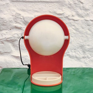 Telegono Plastic Table Lamp in Orange by Vico Magistretti for Artemide | Italian Space Age | 1960s