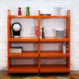 Modulares Regalsystem in Orange von Olaf von Bohr für Kartell (zweispaltig) | Italienisches Space Age | 1960er Jahre