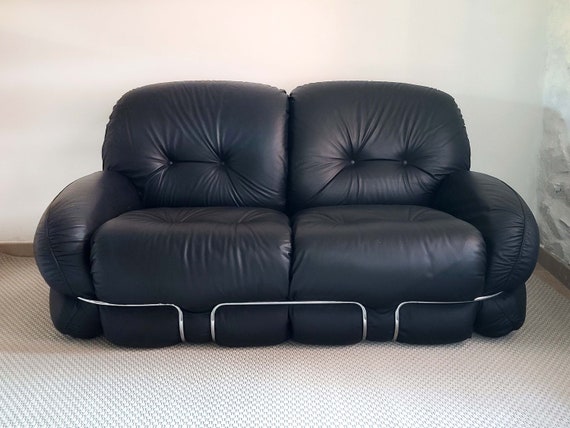 Leather loveseat and sale chair
