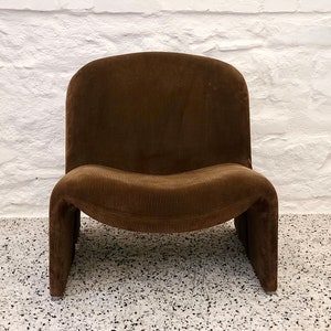 ALKY Lounge Chair in Brown Corduroy by Giancarlo Piretti for Anonima Castelli Italian Space Age 1970s image 2