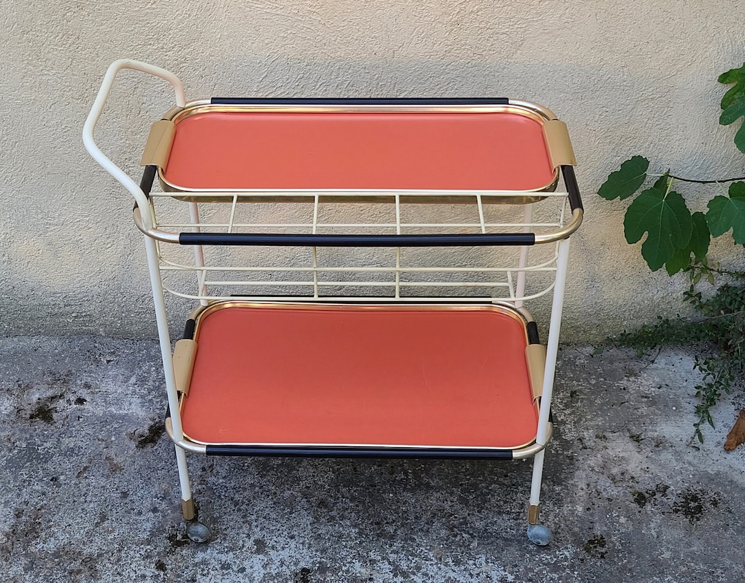 Carrello bar rosso di Ico e Luisa Parisi per MB Italia Moderno