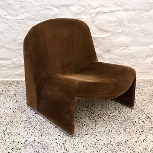 ALKY Lounge Chair in Brown Corduroy by Giancarlo Piretti for Anonima Castelli Italian Space Age 1970s image 3