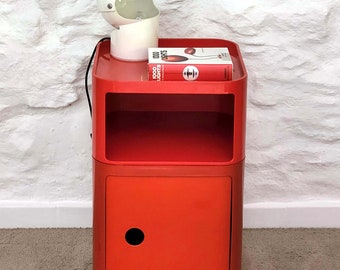 Square Componibili Modular Trolley Cabinet in Red by Anna Castelli Ferrieri for Kartell | Italian Space Age | 1960s