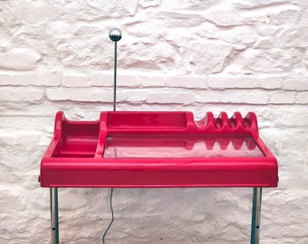 Orix Writing Desk in Red by Parigi and Prina for Molteni | Italian Space Age | 1970s