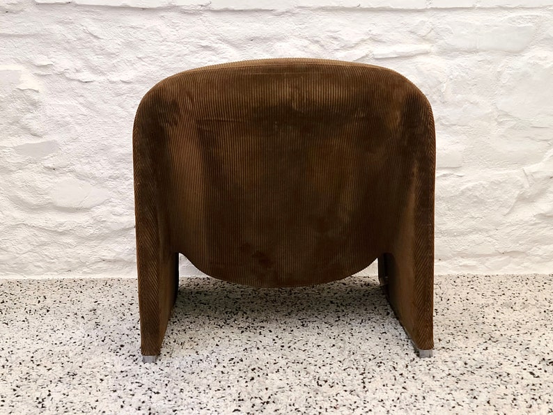 ALKY Lounge Chair in Brown Corduroy by Giancarlo Piretti for Anonima Castelli Italian Space Age 1970s image 8