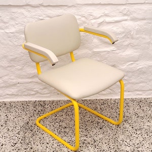 Vintage Metal Tube Armchair Dining Chair | Italian Postmodern Design | 1980s