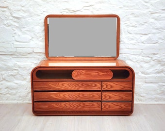 Wood and Steel Dresser Chest of Drawers by Mario Sabot | Italian Space Age | 1970s