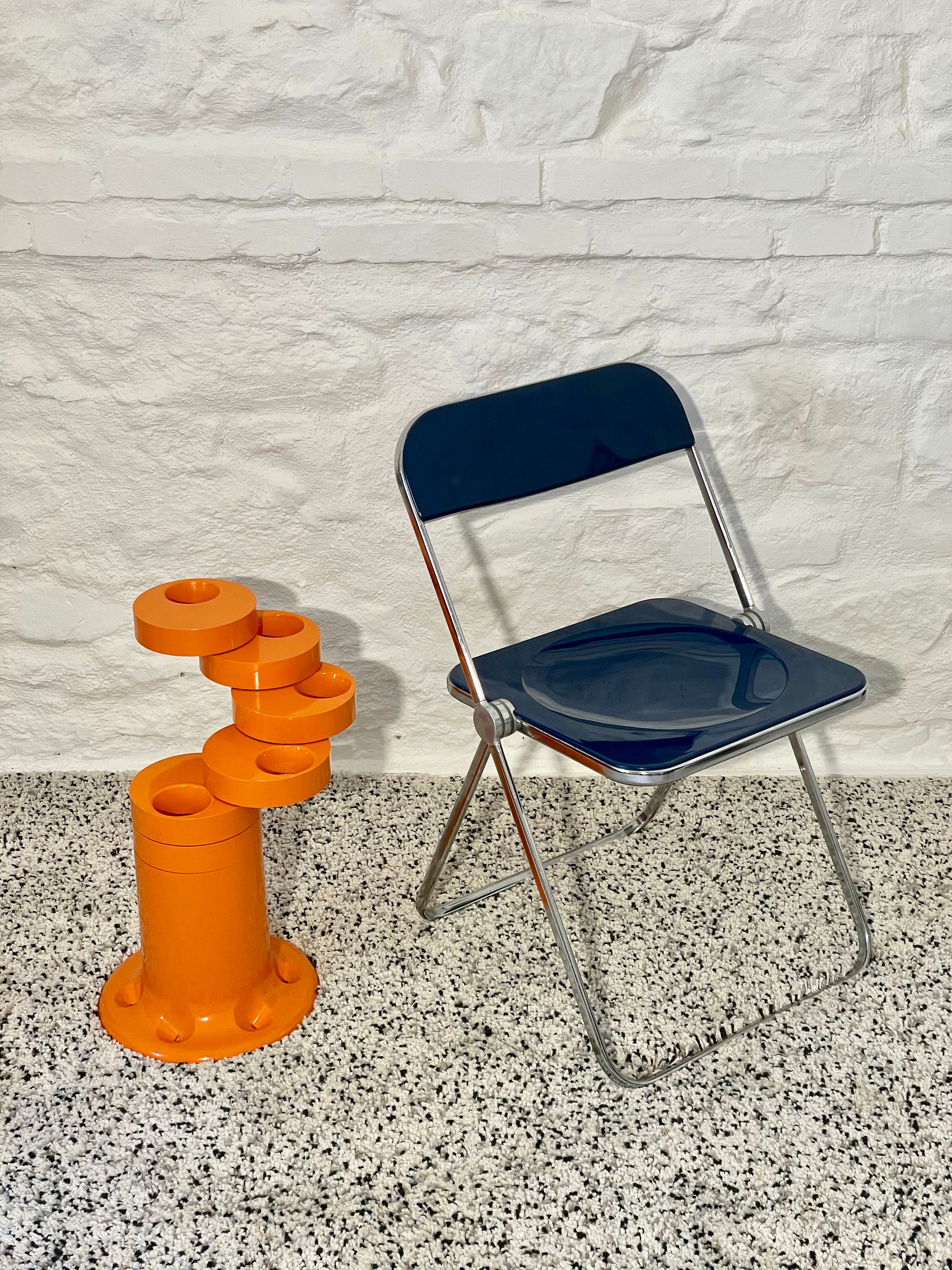 Rare Orange Pluvium Umbrella Stand Holder by Giancarlo