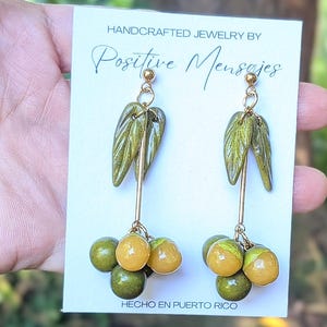 Puerto Rico Jewelry | Quenepa Bunch Fruit Earrings | Made in PR