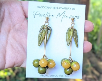 Puerto Rico Jewelry | Quenepa Bunch Fruit Earrings | Made in PR