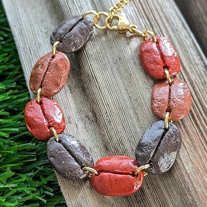 Puerto Rico Jewelry | Coffee Beans Reversible Bracelet | Hand-Engraved