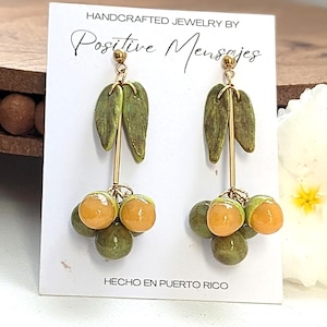 Puerto Rico Jewelry | Quenepa Bunch Fruit Earrings | Made in PR