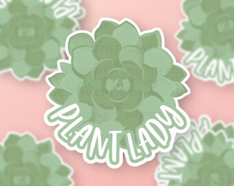 Succulent Plant Lady Sticker, Succulent Sticker, Plant Sticker, Botanical - Trendy Stickers, Laptop Sticker, Water Bottle Sticker - 3"