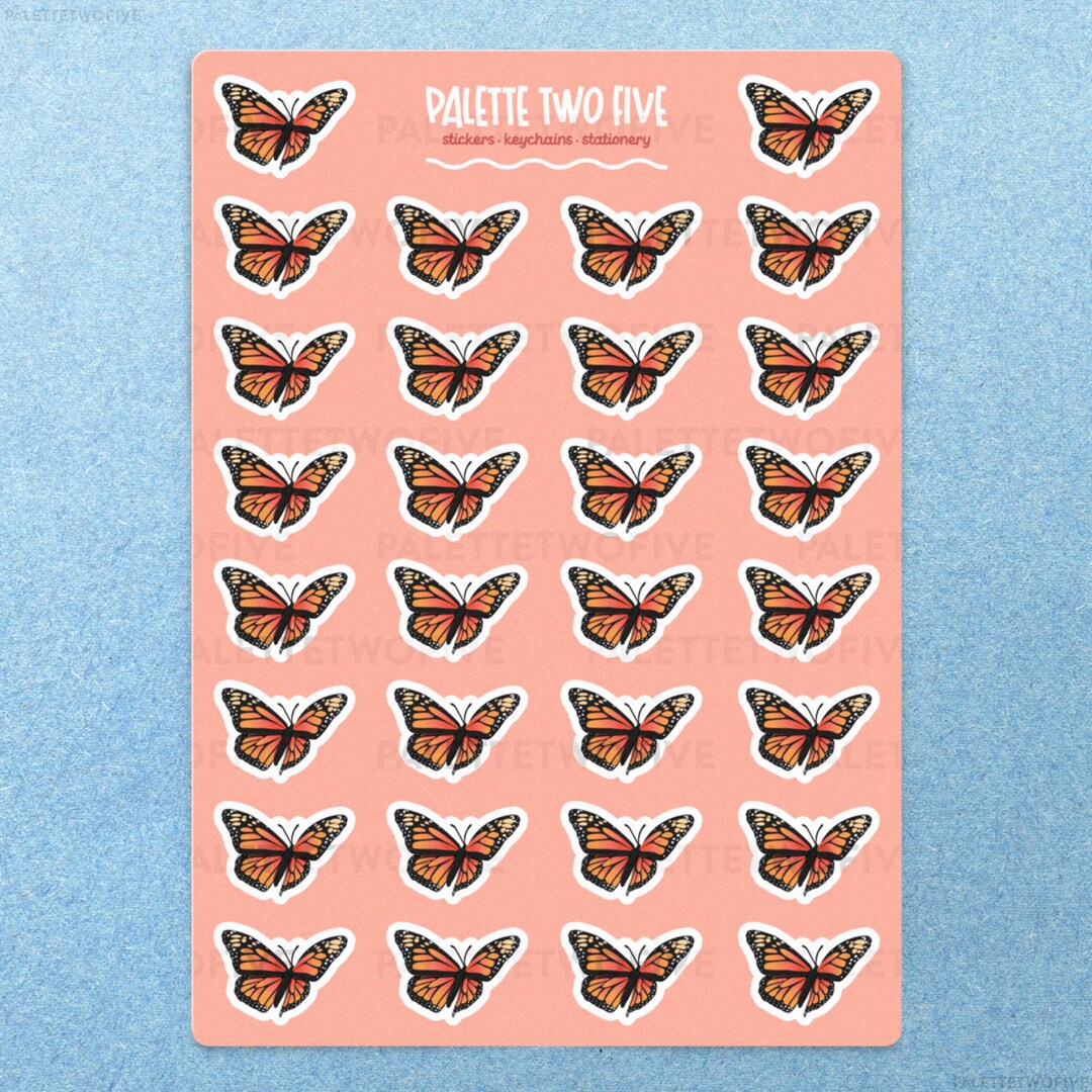 Butterfly Sticker Sheet, Monarch Butterfly Sticker, Cute Butterfly ...