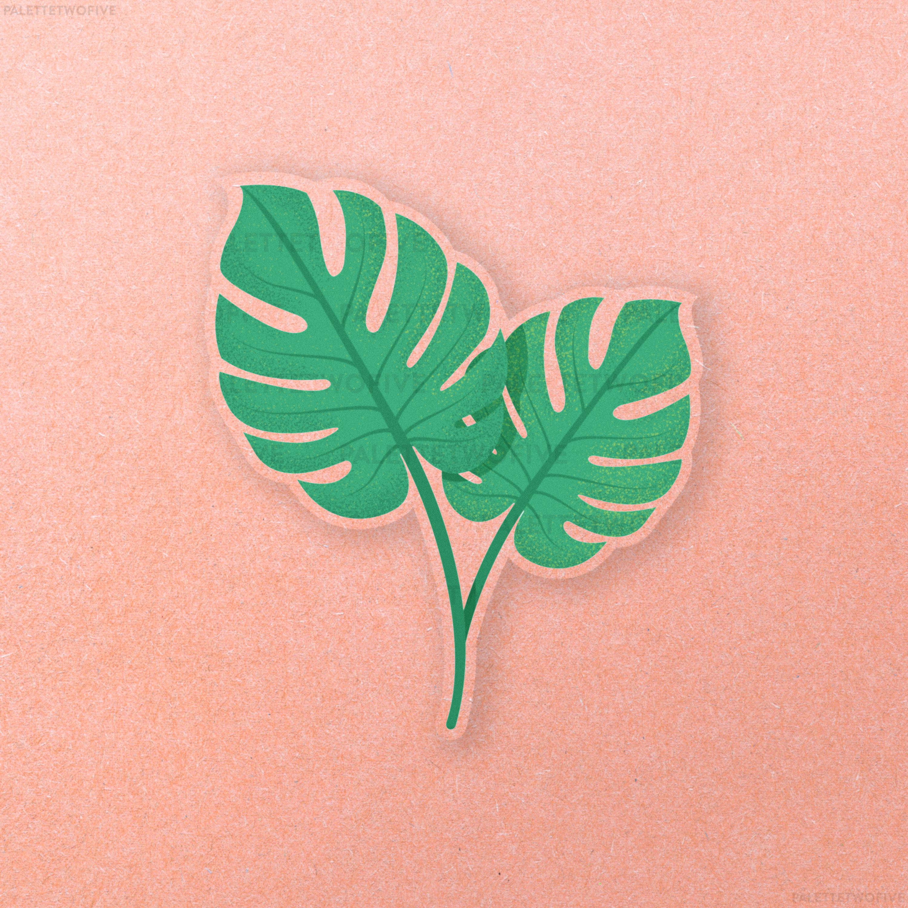 Monstera Sticker, Monstera Leaf Sticker, Tropical Leaf Sticker ...