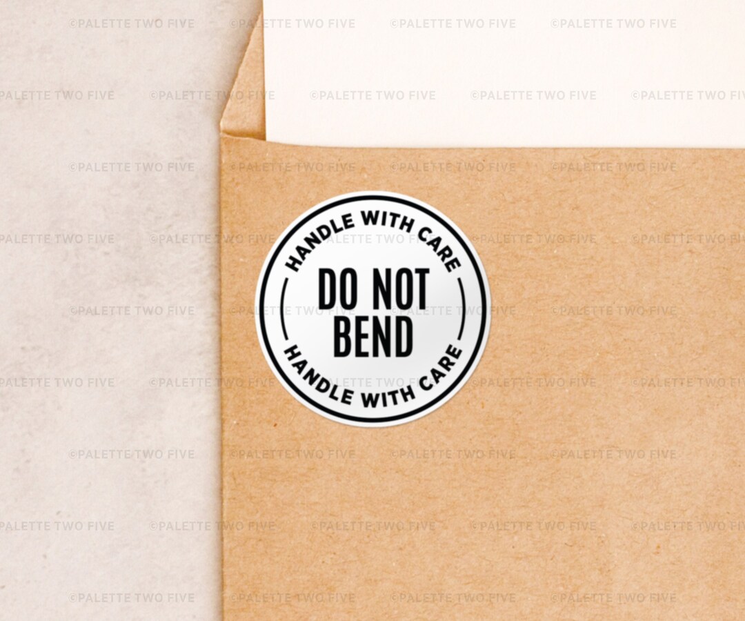 Do Not Bend Do Not Bend Label Do Not Bend Sticker Handle Etsy