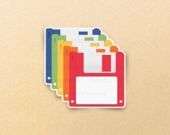 Floppy Disk Sticker, Vintage Computer Sticker, Computer Sticker, 90's Sticker - Funny Sticker, Laptop Sticker, Water Bottle Sticker - 3"