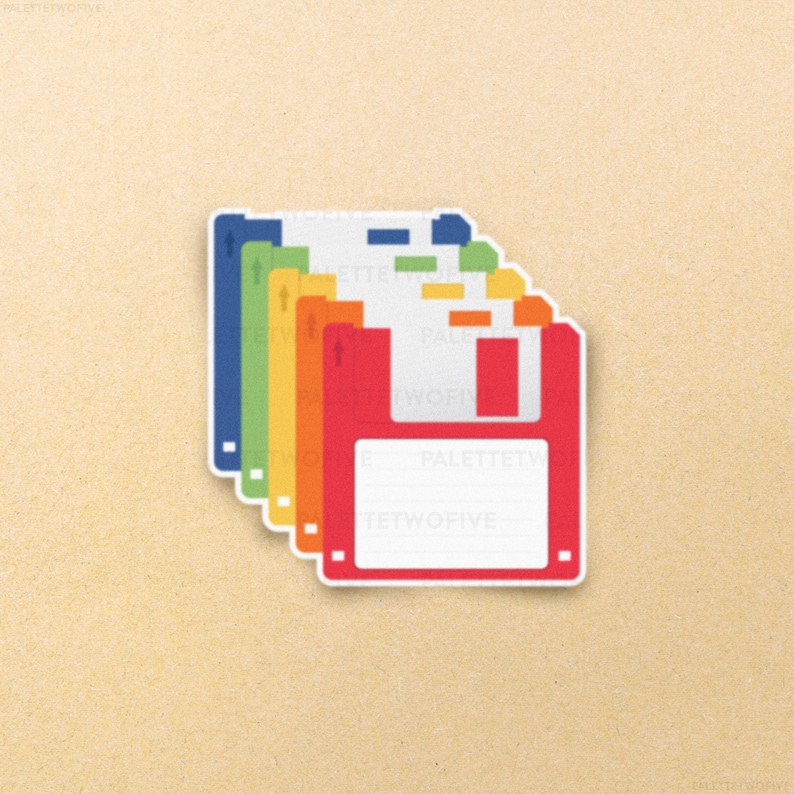 Floppy Disk Sticker, Vintage Computer Sticker, Computer Sticker, 90's ...