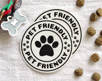 Pet Friendly Sticker, Dog Sticker, Dog Friendly Sticker, Adopt, Dog Paw Sticker - Trendy Stickers, Laptop Sticker, Water Bottle Sticker - 3"