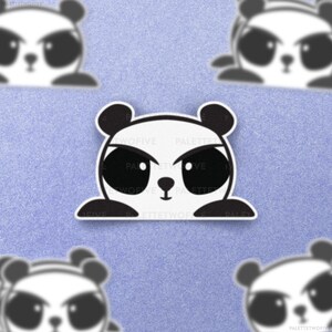 Cute Panda Sticker, Panda Sticker, Angry Panda Sticker, Panda Decal, Panda Car Decal, Water Bottle Sticker, Cute Animal Sticker - 3&quot;