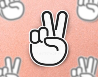 Peace Sticker, Peace Sign Sticker, Peace Hand Sign Sticker - Trendy, Wall Decal, Laptop Sticker, Water Bottle Sticker
